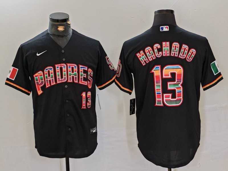 Mens San Diego Padres #13 Manny Machado Black Mexico Cool Base Stitched Jersey Dzhi->san diego padres->MLB Jersey